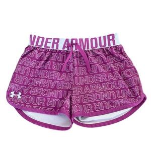 Under Armour Girl's Purple Heatgear Loose‎ Fit Shorts Size: Medium Youth